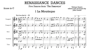 [Score] Tielman Susato - 5 Renaissance Dances from 'The Danserye' (brass quintet, arr. John Iveson)