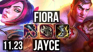 FIORA vs JAYCE (TOP) | 11/1/5, 68% winrate, 7 solo kills, Godlike | KR Master | 11.23