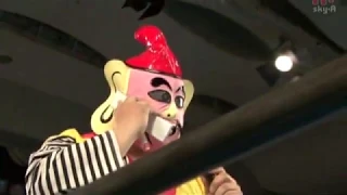 Ebessan (Kikutaro) vs.  Kuishinbo Kamen (osaka pro, comedy wrestling match, puroresu)