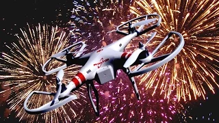 Drone Inside Fireworks