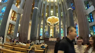 Barcelona Sagrada Familia, inside in ultra 4k
