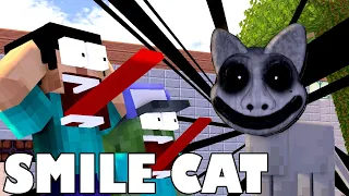 Monster School : THE SMILE CAT HORROR CHALLENGE - Funny Minecraft Animation