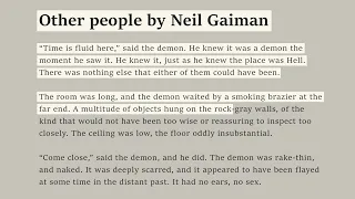 Other People by Neil Gaiman (English Reading Practice)