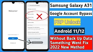 Samsung A035F frp bypass something Wrong fix