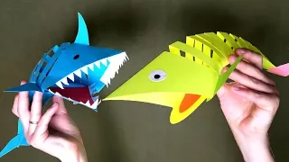 Moving Paper Shark & Fish – Paper Crafts for Kids