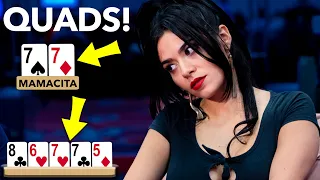 MAMACITA MAKES QUADS!!! Top 10 Hands from Action $5/$5/$10 Cash Game! ft. Marle, Pouya, Patrick