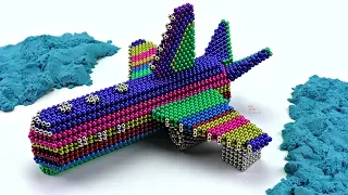 ASMR & DIY - How To Make Rainbow Airplane With Magnetic Balls - Playing with Magnetic Balls