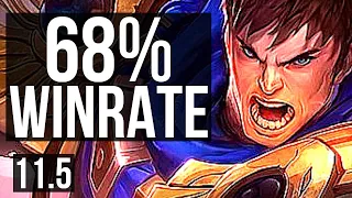 GAREN vs VLADIMIR (TOP) | 68% winrate, 7 solo kills, Rank 8 Garen, Dominating | BR Master | v11.5