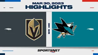 NHL Highlights | Golden Knights vs. Sharks - March 30, 2023