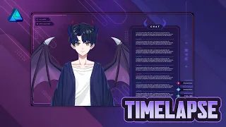 【TIMELAPSE】 Stream Overlay Assets for Ryu | Vtuber Graphics