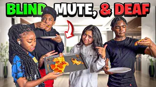 BLIND, MUTE, & DEAF CHALLENGE *MAKING A PIZZA*