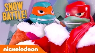 TMNT Action Figures FIGHT Snowmen In Stop Motion Animation! ☃️ | Rise of TMNT | Nick