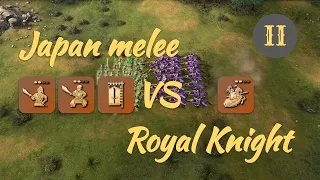 Japanese Melee army vs RoyalKnight in Feudal