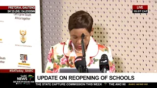 Minister Motshekga briefs the media on readiness for the opening of schools