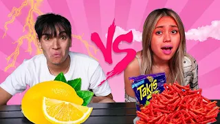 sour vs spicy food challenge! 🍋🌶