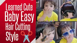 Cute Baby Hair Cutting Style ✂️ / Easy Baby Hair Cutting Style / Baby girl haircut at Home