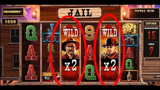 Online slots - Desperados Wild, double retrigger HUGE win