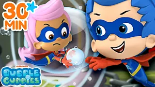 Superhero Rescues and Songs w/ Molly & Gil! 🦸 30 Minute Compilation | Bubble Guppies