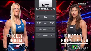 HOLLY HOLM VS MAYRA BUENO SILVA FULL FIGHT UFC ON ESPN 48