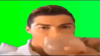 ronaldo drinking meme (green screen)