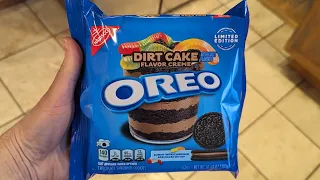 DIRT CAKE Flavored Oreos With Gummy Worm Sprinkles! Reviewing This Limited Edition Cookie!