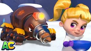 EVIL SCIENTIST steals the hot chocolate! DRILL to the rescue! | AnimaCars | Trucks Cartoons for Kids