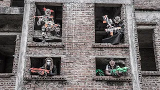 LTT Nerf Mod : 1 Hour Nerf War | Couple SEAL MARINES Nerf Guns Fight Crime SATAN Mask