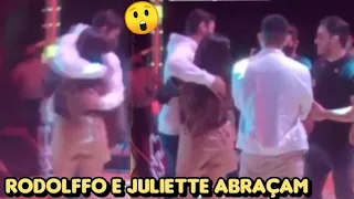 Rodolffo abraça Juliette no ensaio Do arraia do Safadão