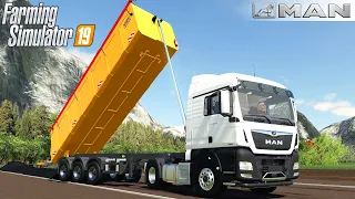 Farming Simulator 19 - MAN TGX 18 500 4X2 Dump Truck Unloads Asphalt
