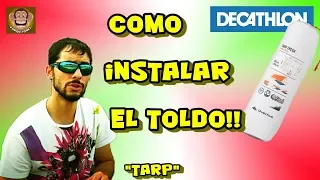 INSTALAR TOLDO de manera FACIL!!! (toldo TARP del decathlon) #25