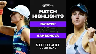 Iga Swiatek vs. Liudmila Samsonova | 2022 Stuttgart Semifinal | WTA Match Highlights