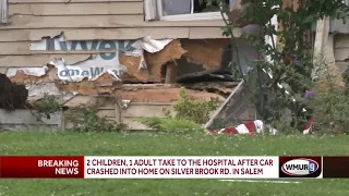 Two children, one adult hospitalized after car crashes into a home in Salem