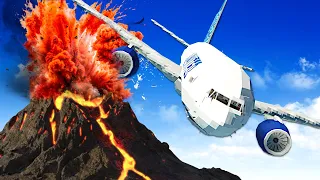 VOLCANO CAUSES PLANE CRASH! (Stormworks)