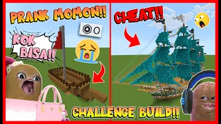 ATUN PAKE CHEAT DAN PRANK @sapipurba di CHALLENGE BANGUN MINECRAFT !! MOMON HABIS ROBUX LAGI !!