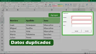 Como evitar introducir datos duplicados desde formulario VBA Excel