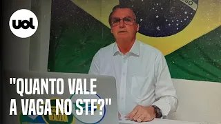 Sem saber que está ao vivo, Bolsonaro indaga: 'Quanto vale a vaga para o STF?'