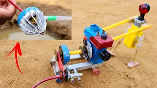 diy tractor mini water pump science project | petrol pump | diesel engine