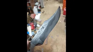 Re-Grinding a full tang bowie knife -part 4- After the break-up