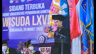 Dirjen Pendidikan Vokasi Wikan Sakarinto Hibur Wisudawan ke LXVII Universitas Pendidikan Ganesha