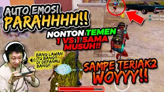 SAMPE TERIAK2! EMOSI TINGKAT TINGG!! NONTON TEMEN BY 1 LAWAN MUSUH!! SAMPE KENA MENTAL | PUBG MOBILE