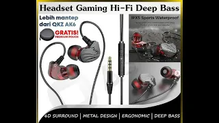 HEADSET GAMING HI-FI DEPP BASS - GAMERS HANDSFREE EARPHONE HEADPHONE 6D SURROUND METAL DESIGN