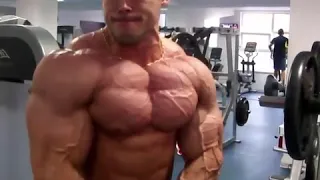 Marius Chera gym flexing