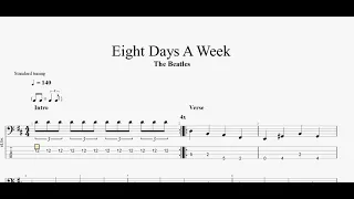 The Beatles - Eight Days A Week (bass tab)