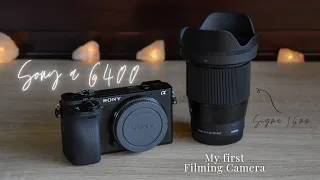 Sony a6400 & Sigma 16mm Unboxing - My First Filming Camera | first impressions & accessories 🎥