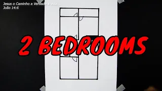 6x10 HOW TO DRAW PLAN HOUSES 2 BEDROOMS STEP BY STEP