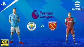 eFootball 2024 West Ham VS Manchester City | Premier League 23/24 | PS5 4k gameplay