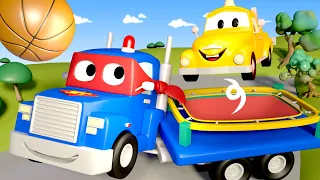 Trambulina Carl - Super Camionul Carl în Orasul Masinilor 🚚 ⍟ Desene pentru copii