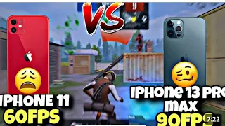 iphone 11 60fps vs iPhone 13 pro max 90fps BGMI COMPARISON 🔥|| TDM M416 ONLY | Unexpected results😱
