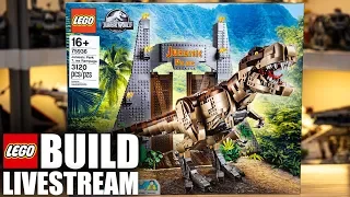 LEGO Jurassic Park T-Rex Rampage Build Livestream! (Ep 30) - 75936