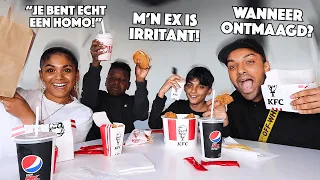 11-JARIGE JONGENS STELLEN BRUTALE VRAGEN EN HEBBEN HET OVER RELATIES EN HUN EXEN... | KFC MUKBANG